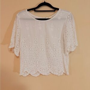 Nomad White Eyelet Embroidered Blouse | Small